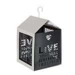 Casa si Gradina - Corpuri si surse de iluminat - Iluminat exterior - Felinare - Felinar suspendabil metal alb negru 15x15x26 cm - Infinity.ro