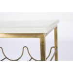 Casa si Gradina - Bucatarie si vesela - Accesorii bar - Suporturi bauturi - Suport sticle vin din fier auriu si blat marmura alba Marmol 39 cm x 29 cm x 65 h - Infinity.ro
