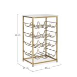 Casa si Gradina - Bucatarie si vesela - Accesorii bar - Suporturi bauturi - Suport sticle vin din fier auriu si blat marmura alba Marmol 39 cm x 29 cm x 65 h - Infinity.ro