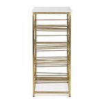 Casa si Gradina - Bucatarie si vesela - Accesorii bar - Suporturi bauturi - Suport sticle vin din fier auriu si blat marmura alba Marmol 39 cm x 29 cm x 65 h - Infinity.ro