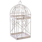 Petshop - Accesorii petshop - Culcusuri si custi - Tarcuri si colivii - Colivie metal crem suspendabila patrata romantic 15x15x30H - Infinity.ro
