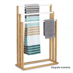 Casa si Gradina - Sanitare - Suporturi si accesorii baie - Suporturi baie - Suport prosoape mdf alb negru Komo 54x24x82 cm - Infinity.ro
