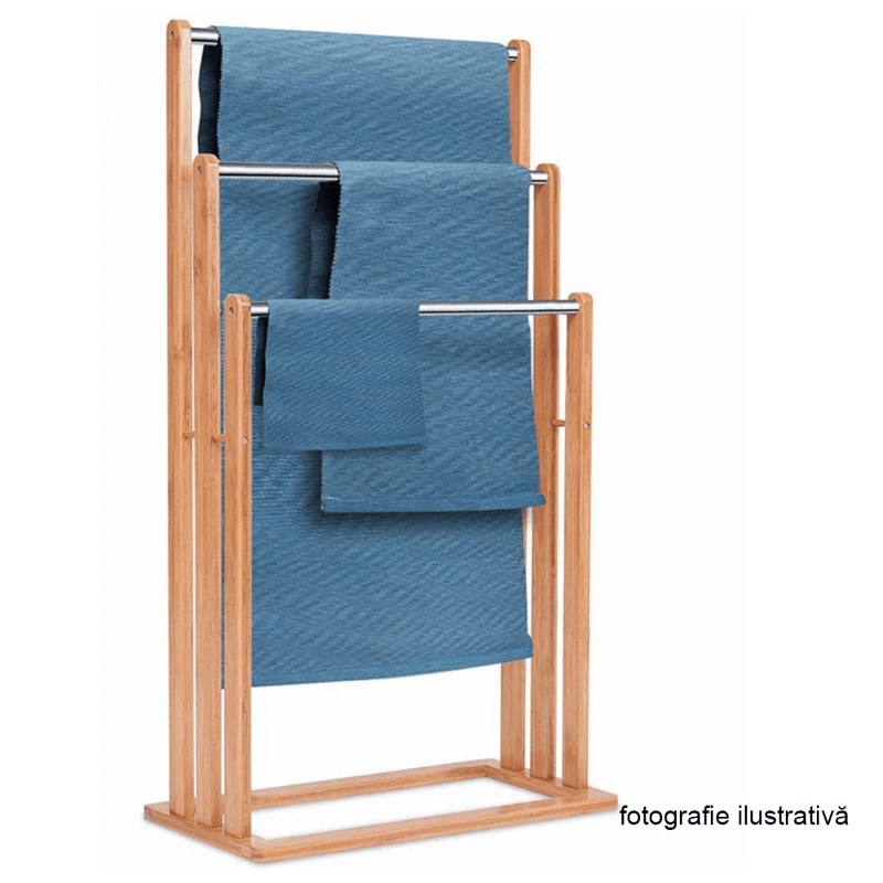 Casa si Gradina - Sanitare - Suporturi si accesorii baie - Suporturi baie - Suport prosoape mdf alb negru Komo 54x24x82 cm - Infinity.ro