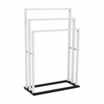 Casa si Gradina - Sanitare - Suporturi si accesorii baie - Suporturi baie - Suport prosoape mdf alb negru Komo 54x24x82 cm - Infinity.ro