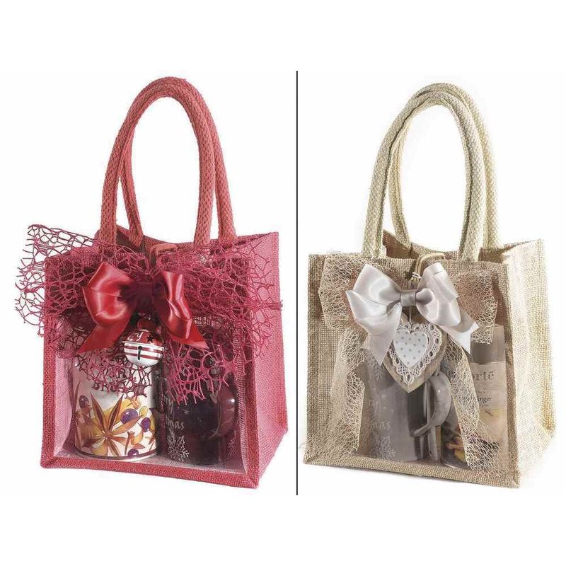 Market - Cadouri - Pungi cadou si accesorii - Sacosa pentru cadouri iuta rosie 21x15.5x34 cm - Infinity.ro