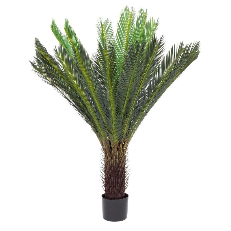Casa si Gradina - Decoratiuni - Obiecte decorative - Plante artificiale - Palmier artificial Cycas cu 28 frunze in ghiveci 120 h - Infinity.ro