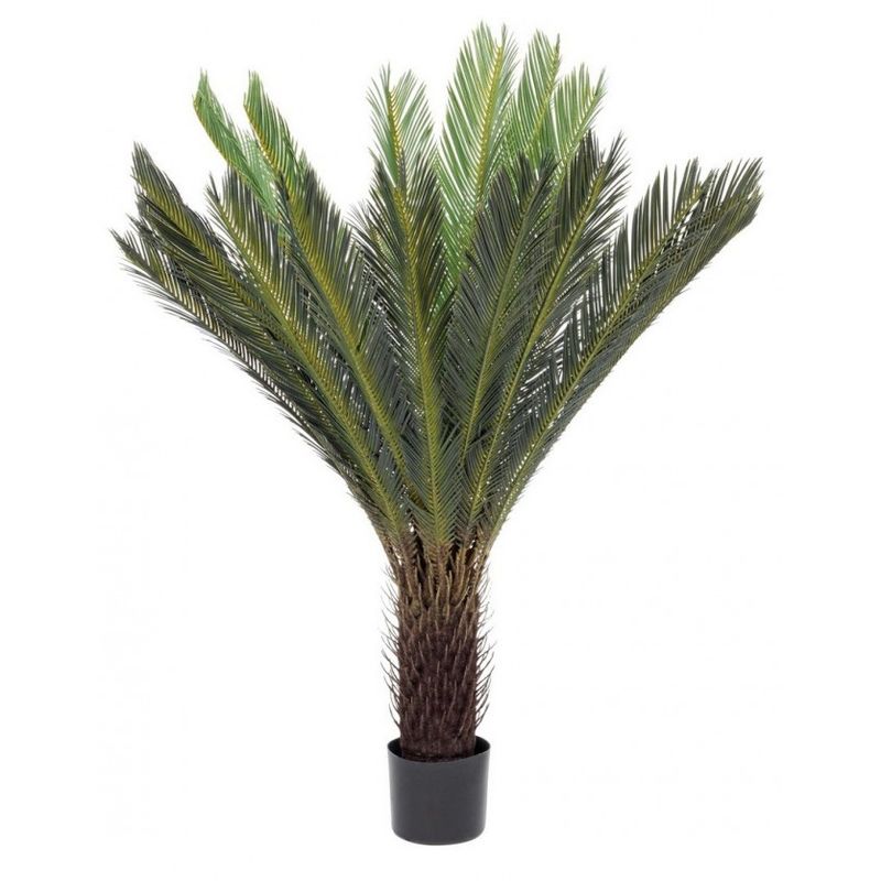 Casa si Gradina - Decoratiuni - Obiecte decorative - Plante artificiale - Palmier artificial Cycas cu 28 frunze in ghiveci 120 h - Infinity.ro