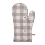 Casa si Gradina - Textile si covoare - Textile bucatarie - Manusi bucatarie - Manusa bucatarie termorezistenta bumbac bej gri Inimioare 18x30 cm - Infinity.ro