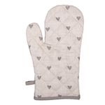 Casa si Gradina - Textile si covoare - Textile bucatarie - Manusi bucatarie - Manusa bucatarie termorezistenta bumbac bej gri Inimioare 18x30 cm - Infinity.ro