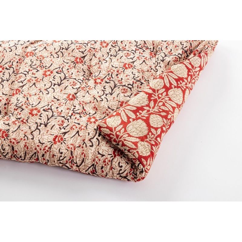 Casa si Gradina - Textile si covoare - Perne si pilote - Perne decorative - Perna podea bumbac rosu crem Lorient 60x120 cm - Infinity.ro