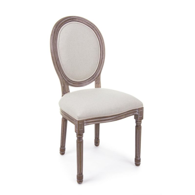 Casa si Gradina - Mobilier - Scaune si fotolii - Scaune - Scaun cu spatar din lemn si tapiterie bumbac Mathilde 48 cm x 46 cm x 96 h x 48 h - Infinity.ro