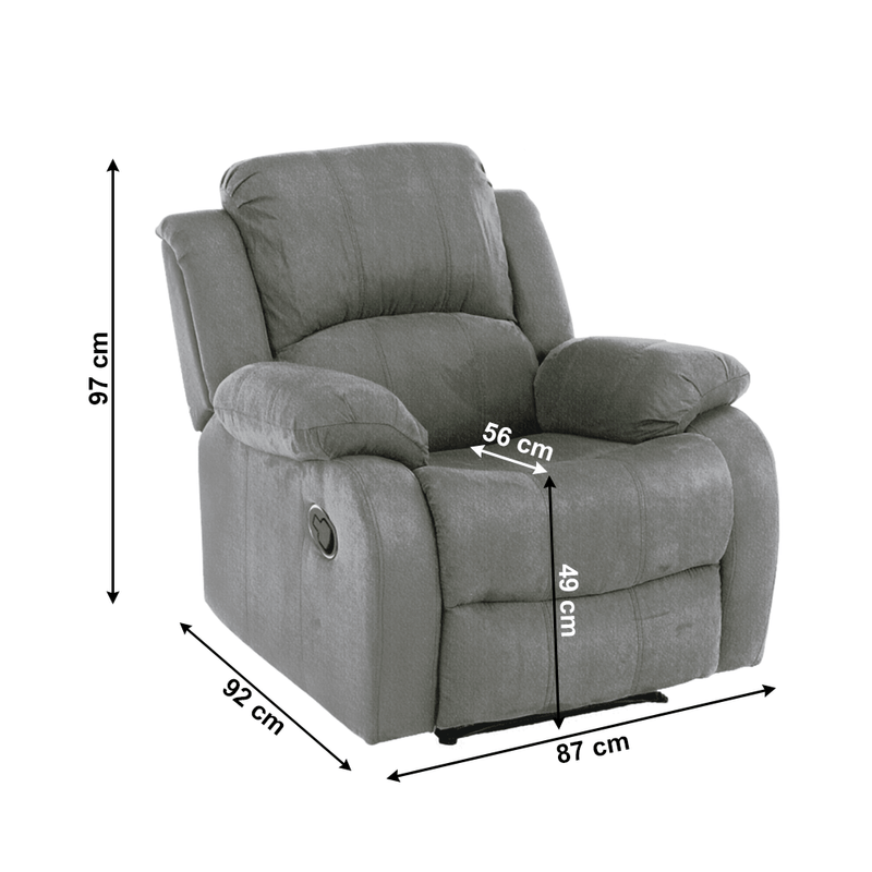 Casa si Gradina - Mobilier - Scaune si fotolii - Fotolii - Fotoliu recliner tapiterie textil gri Askoy 87x92x97 cm - Infinity.ro