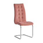 Casa si Gradina - Mobilier - Scaune si fotolii - Scaune - Scaun tapiterie catifea roz picioare crom Saloma 42x56.5x105 cm - Infinity.ro