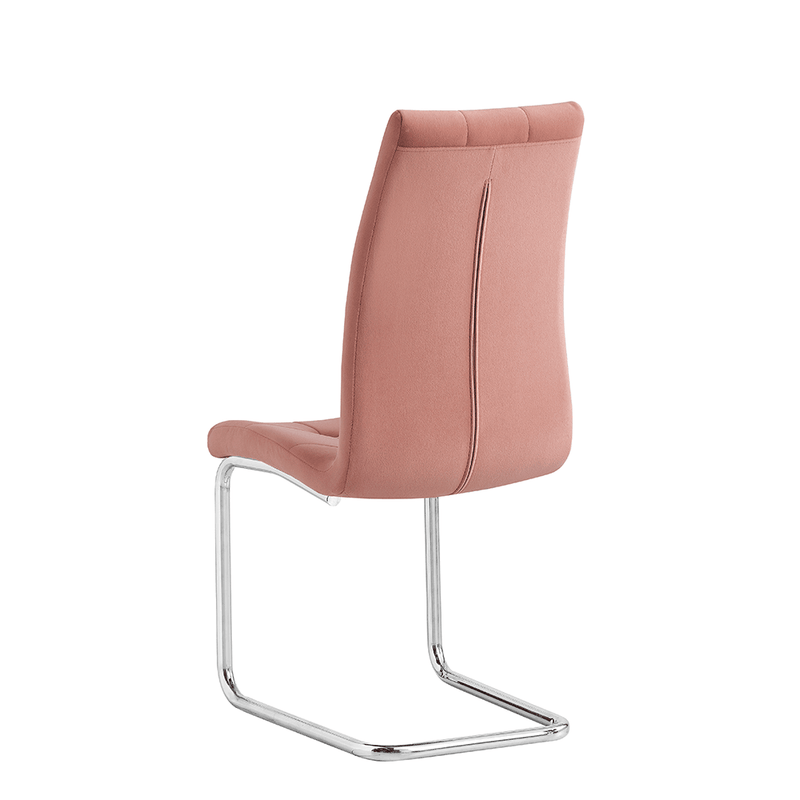 Casa si Gradina - Mobilier - Scaune si fotolii - Scaune - Scaun tapiterie catifea roz picioare crom Saloma 42x56.5x105 cm - Infinity.ro