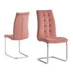 Casa si Gradina - Mobilier - Scaune si fotolii - Scaune - Scaun tapiterie catifea roz picioare crom Saloma 42x56.5x105 cm - Infinity.ro