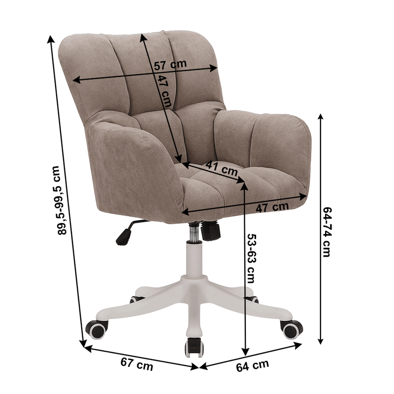 Casa si Gradina - Mobilier - Scaune si fotolii - Scaune - Scaun de birou tapiterie textil maro Lorel 64x67x99.5 cm - Infinity.ro