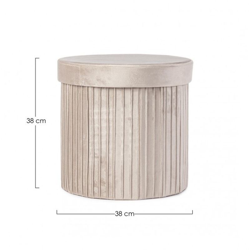 Casa si Gradina - Mobilier - Scaune si fotolii - Tabureti - Taburet catifea bej Jocelyn 38x38x38 cm - Infinity.ro