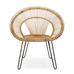 Casa si Gradina - Mobilier - Scaune si fotolii - Fotolii - Fotoliu cu picioare fier negru si rattan natur Esteban 83 cm x 64 cm x 89 h - Infinity.ro
