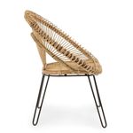 Casa si Gradina - Mobilier - Scaune si fotolii - Fotolii - Fotoliu cu picioare fier negru si rattan natur Esteban 83 cm x 64 cm x 89 h - Infinity.ro
