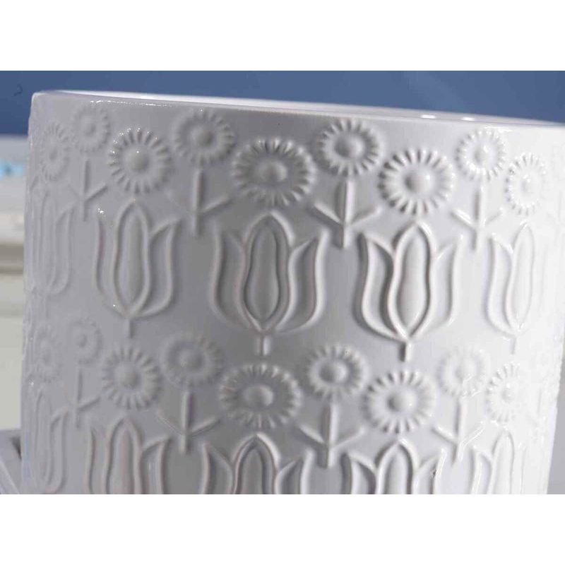 Casa si Gradina - Gradinarit si plante - Plante si ghivece - Ghivece si suporturi - Ghiveci flori ceramica alba 13x10.5 cm - Infinity.ro