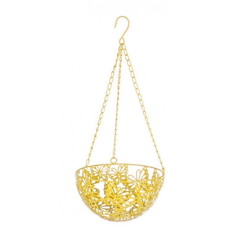 Casa si Gradina - Gradinarit si plante - Plante si ghivece - Ghivece si suporturi - Suport ghiveci flori suspendabil metal galben 20 cm x 46 H - Infinity.ro