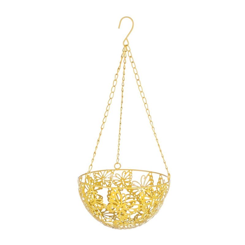 Casa si Gradina - Gradinarit si plante - Plante si ghivece - Ghivece si suporturi - Suport ghiveci flori suspendabil metal galben 20 cm x 46 H - Infinity.ro