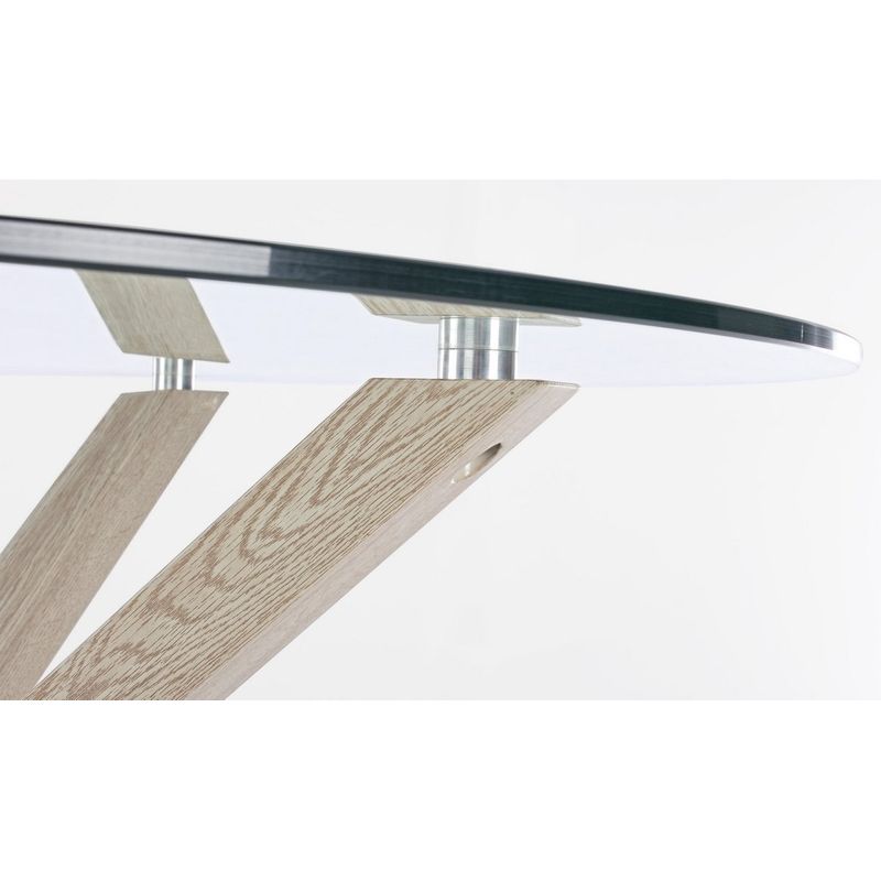 Casa si Gradina - Mobilier - Mese si birouri - Mese living - Masa rotunda cu picioare din fier maro si blat sticla May 114x76 cm - Infinity.ro