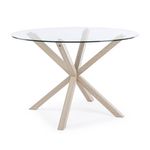 Casa si Gradina - Mobilier - Mese si birouri - Mese living - Masa rotunda cu picioare din fier maro si blat sticla May 114x76 cm - Infinity.ro