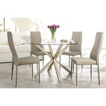 Casa si Gradina - Mobilier - Mese si birouri - Mese living - Masa rotunda cu picioare din fier maro si blat sticla May 114x76 cm - Infinity.ro
