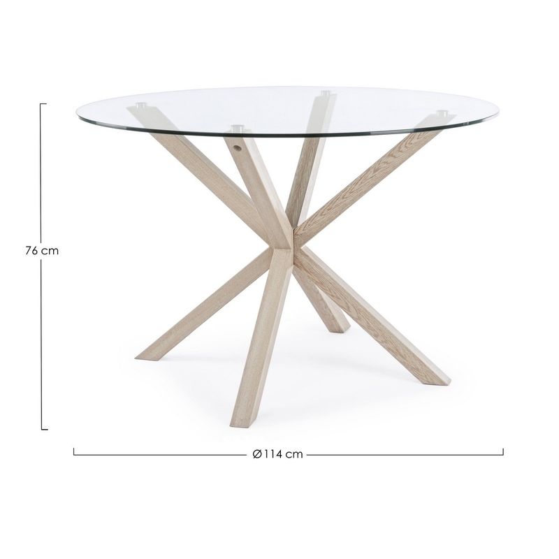 Casa si Gradina - Mobilier - Mese si birouri - Mese living - Masa rotunda cu picioare din fier maro si blat sticla May 114x76 cm - Infinity.ro