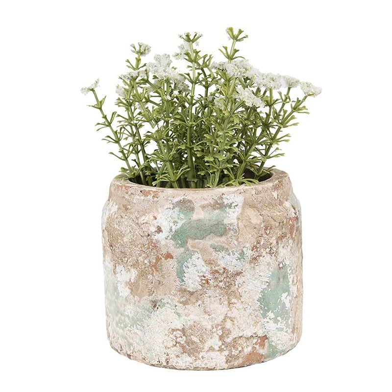 Casa si Gradina - Gradinarit si plante - Plante si ghivece - Ghivece si suporturi - Ghiveci flori teracota bej verde 11x9 cm - Infinity.ro