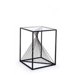Casa si Gradina - Mobilier - Mese si birouri - Masute de cafea - Masuta de cafea din fier negru cu blat din sticla Espiral 41 cm x 41 cm x 56 h - Infinity.ro