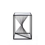 Casa si Gradina - Mobilier - Mese si birouri - Masute de cafea - Masuta de cafea din fier negru cu blat din sticla Espiral 41 cm x 41 cm x 56 h - Infinity.ro
