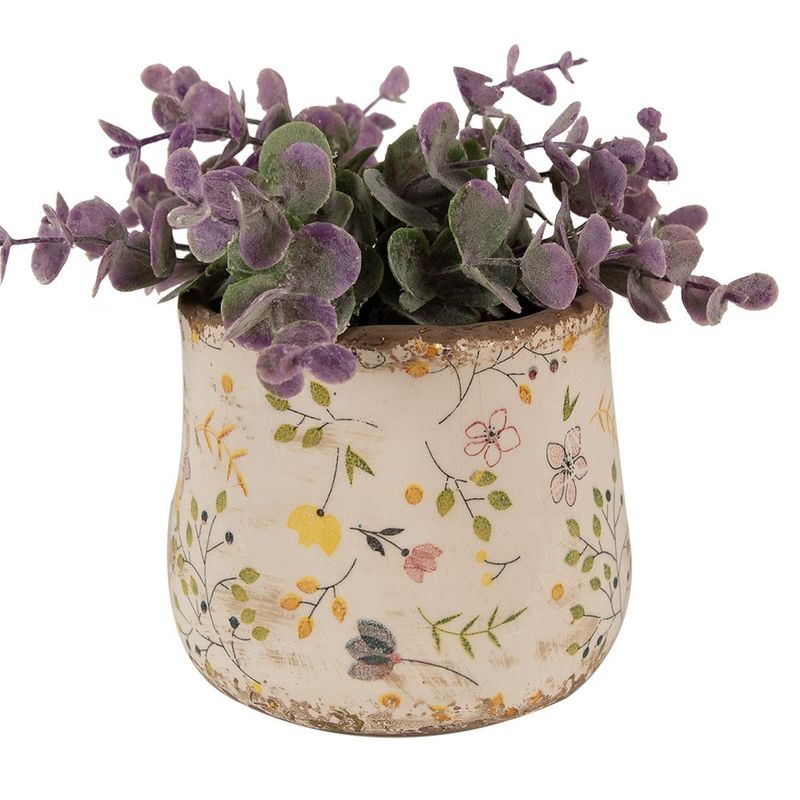 Casa si Gradina - Gradinarit si plante - Plante si ghivece - Ghivece si suporturi - Ghiveci flori ceramica multicolora Flower 11x10 cm - Infinity.ro