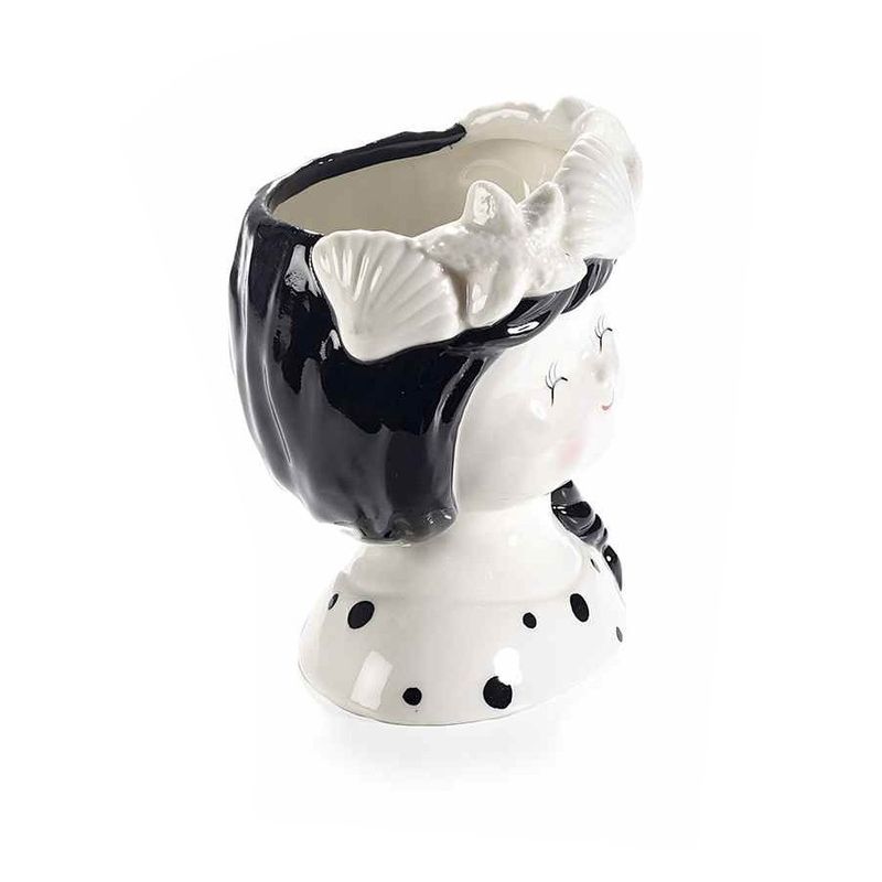 Casa si Gradina - Decoratiuni - Obiecte decorative - Vaze si boluri decorative - Vaza flori portelan alb negru Fetita cm 9,5 x 8,5 x 12 H - Infinity.ro
