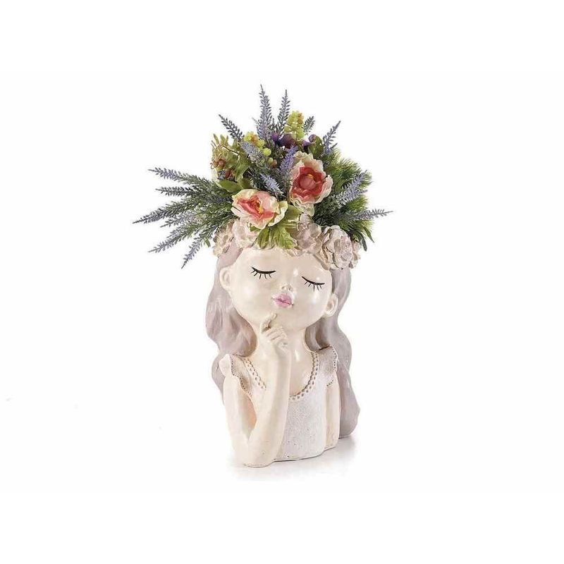 Casa si Gradina - Decoratiuni - Obiecte decorative - Vaze si boluri decorative - Vaza flori polirasina multicolora Fetita 17,5 x 18 x 26 H - Infinity.ro