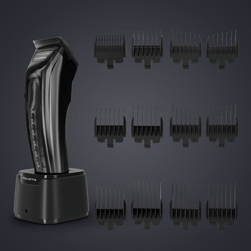 Ingrijire personala si Cosmetice - Aparate si accesorii ingrijire personala - Aparate de ras si tuns - Aparate de tuns - Aparat de tuns Rowenta x Karl Lagerfeld Barber Experience TN155LE0, 6500 rpm, autonomie 150 min, 6 piepteni ficsi, 6 - Infinity.ro