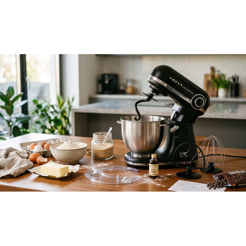 Electronice si Electrocasnice - Electrocasnice bucatarie - Mixere, tocatoare si roboti de bucatarie - Mixere - Mixer planetar Zass ZPSM 11, 7 L, 1500 W, 12 viteze, bol inox, functie Puls, Negru - Infinity.ro