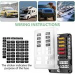 Auto si Moto - Reparatii si depanare - Scule auto - Scule si truse auto - Cutie sigurante auto Techstar, 12 circuite, 12-24V, max. 100A, LED avertizare, 24 sigurante incluse, auto, rulota, barca - Infinity.ro