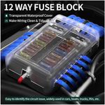 Auto si Moto - Reparatii si depanare - Scule auto - Scule si truse auto - Cutie sigurante auto Techstar, 12 circuite, 12-24V, max. 100A, LED avertizare, 24 sigurante incluse, auto, rulota, barca - Infinity.ro
