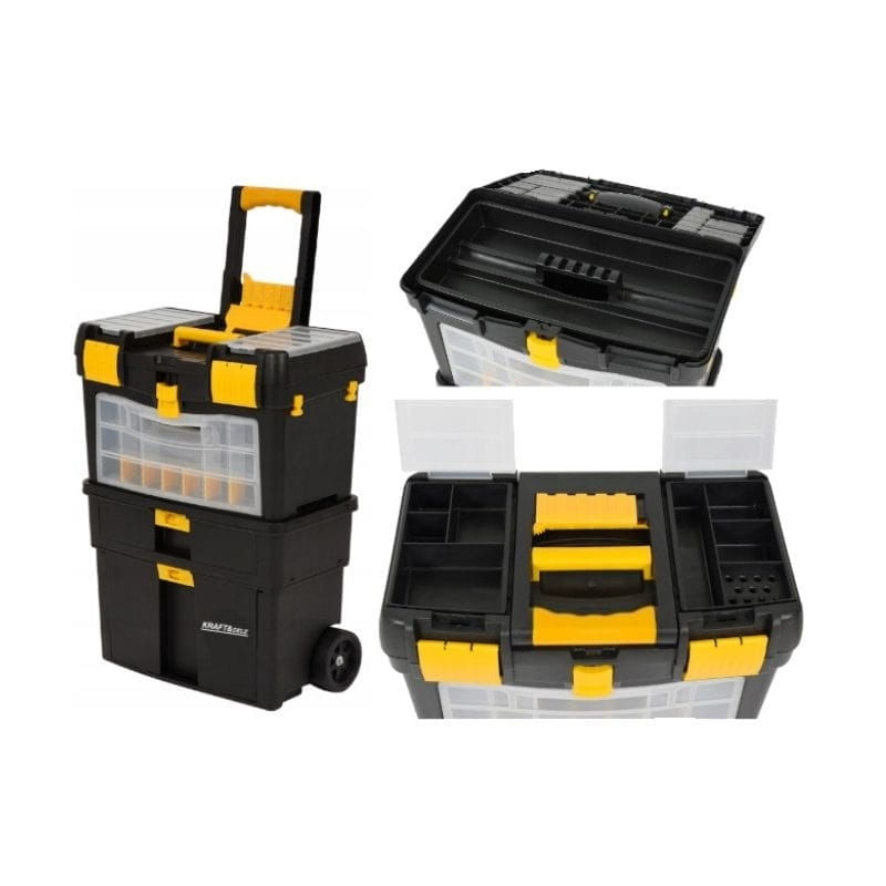 Casa si Gradina - Constructii - Depozitare, transport si protectie - Organizatoare si cutii scule - Carucior de scule cu 3 compartimente si organizer KraftDele KD1075, mobil pentru atelier, garaj si interventii rapide - Infinity.ro