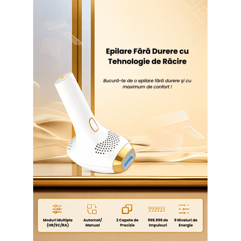 Ingrijire personala si Cosmetice - Aparate si accesorii ingrijire personala - Epilatoare si accesorii - Epilatoare - Epilator IPL, 9 Niveluri, Moduri HR/SC/RA,Capete Magnetice,Tehnologie de Racire,999.999 Impulsuri,Epilare Fara Durere - Infinity.ro