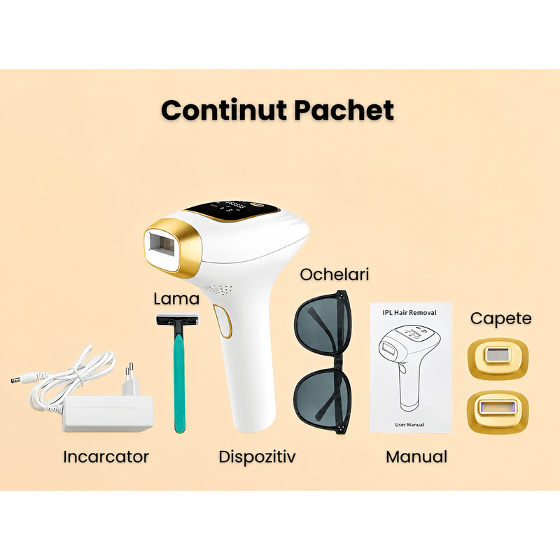 Ingrijire personala si Cosmetice - Aparate si accesorii ingrijire personala - Epilatoare si accesorii - Epilatoare - Epilator IPL, 9 Niveluri, Moduri HR/SC/RA,Capete Magnetice,Tehnologie de Racire,999.999 Impulsuri,Epilare Fara Durere - Infinity.ro