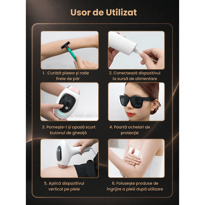 Ingrijire personala si Cosmetice - Aparate si accesorii ingrijire personala - Epilatoare si accesorii - Epilatoare - Epilator IPL , 9 Niveluri ,Moduri HR/SC/RA,Capete Magnetice,Tehnologie de Racire ,999.999 Impulsuri,Epilare Fara Durere - Infinity.ro