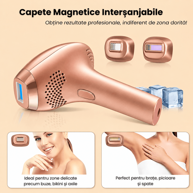 Ingrijire personala si Cosmetice - Aparate si accesorii ingrijire personala - Epilatoare si accesorii - Epilatoare - Epilator IPL, 9 Niveluri de Energie, Moduri HR/SC/RA, Capete Magnetice, Tehnologie de Racire, 999.999 Impulsuri - Infinity.ro