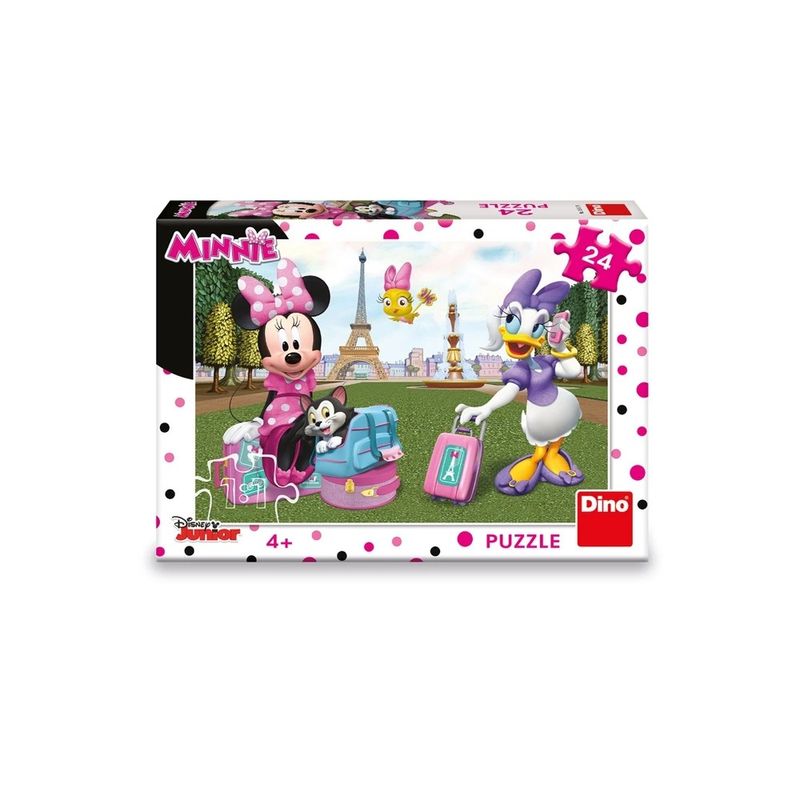 Jucarii, Copii si Bebe - Jucarii si jocuri - Jocuri si puzzle - Puzzle - Puzzle Copii Minnie in Paris DINO TOYS, 24 Piese Mari din Carton Rezistent, Stimuleaza Concentrarea si Coordonarea - Infinity.ro