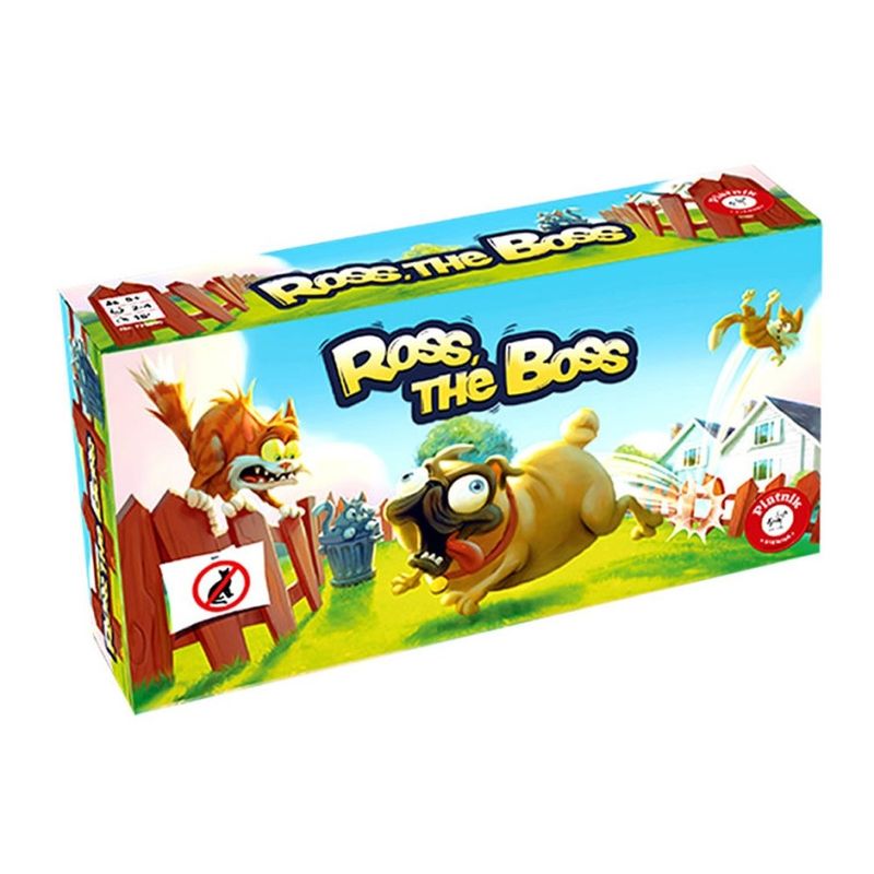 Jucarii, Copii si Bebe - Jucarii si jocuri - Jocuri si puzzle - Jocuri de societate - Joc de Societate Interactiv Ross The Boss Piatnik, Catel cu Baterii, 4 Pisici cu Senzor de Saritura, 2-4 Jucatori - Infinity.ro