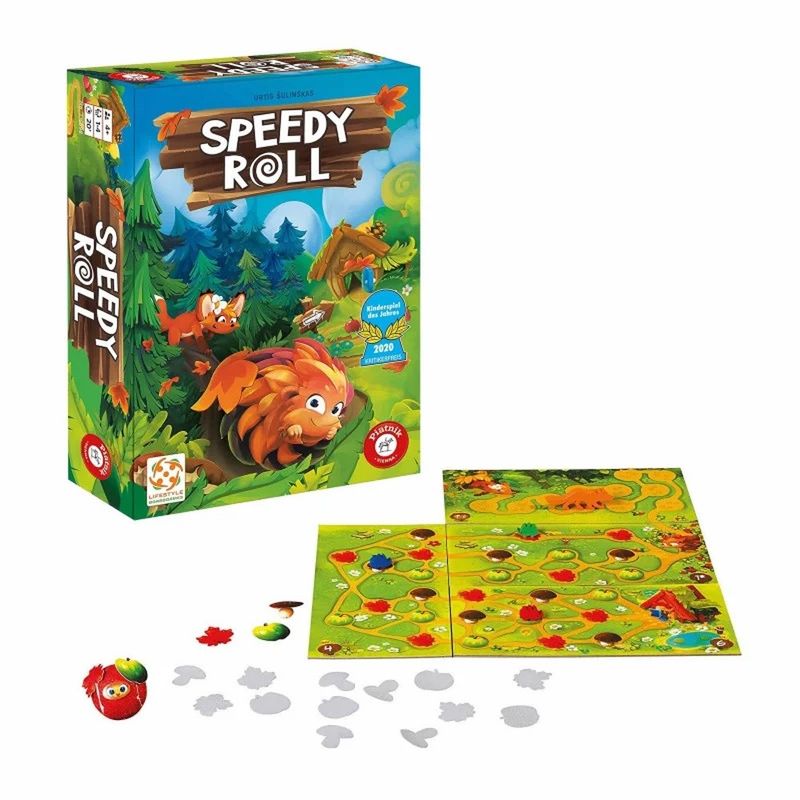 Jucarii, Copii si Bebe - Jucarii si jocuri - Jocuri si puzzle - Jocuri de societate - Joc de Societate Speedy Roll Piatnik, Mingiuta Pufoasa cu Scai, Tabla Modulabila, Competitiv si Cooperativ, 1-4 Jucatori - Infinity.ro