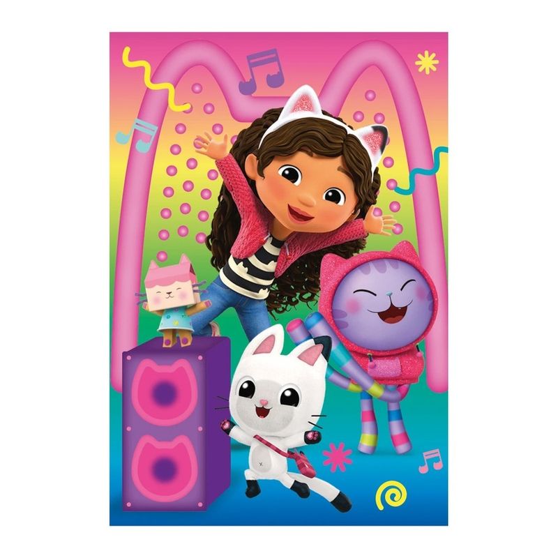 Jucarii, Copii si Bebe - Jucarii si jocuri - Jocuri si puzzle - Puzzle - Set 2 Puzzle-uri Gabby's Dollhouse Disco Party DINO TOYS, 24 si 48 Piese, Licenta Oficiala DreamWorks - Infinity.ro