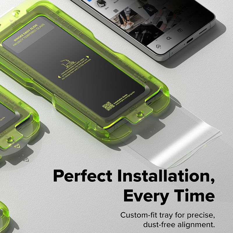 Laptop, Telefoane si Tablete - Telefoane mobile si accesorii - Accesorii Telefoane - Folii protectie telefoane - Folie pentru Samsung Galaxy S26 (set 2) - Ringke Easy Slide Tempered Glass - Privacy - Infinity.ro